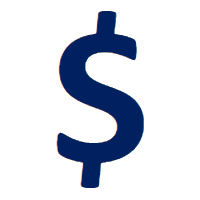 Dollar sign dark blue png