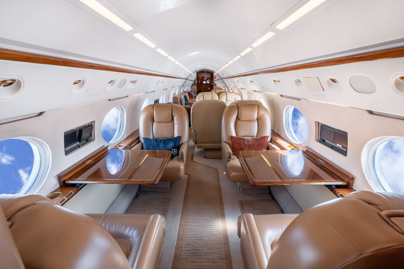 Looking aft down the cabin