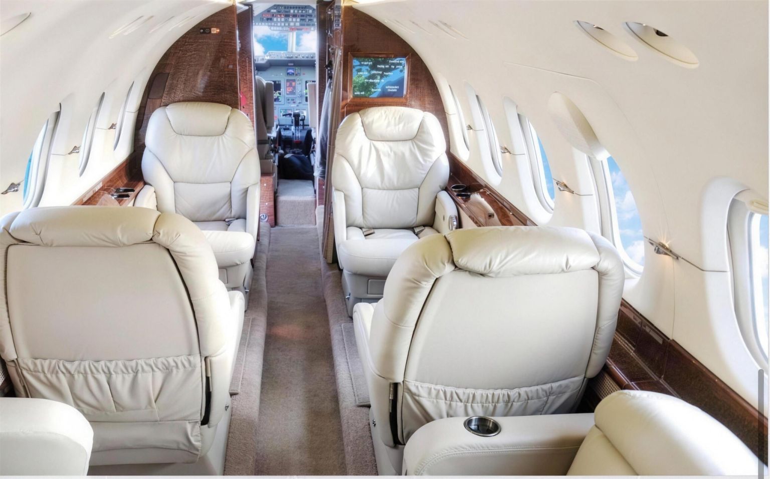 Cabin seating with headrest covers